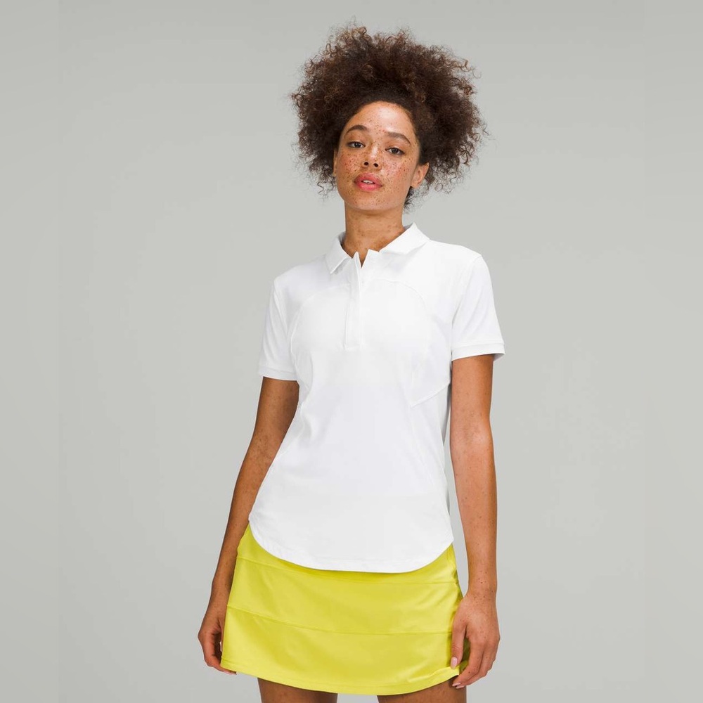 D - Lululemon Quick-Drying Short Sleeve Polo Shirt
White
